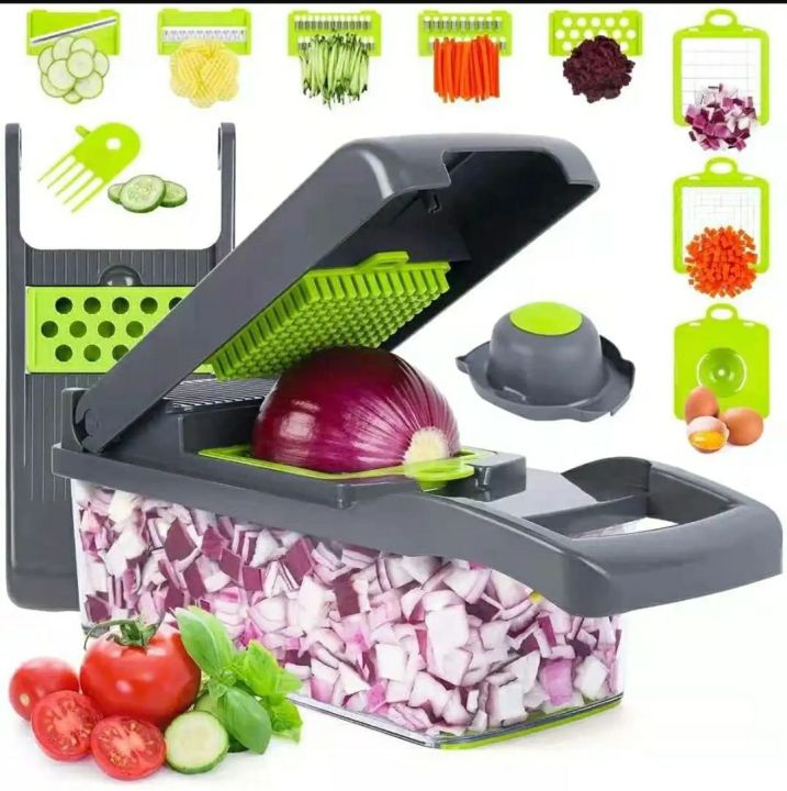 Kitchen Ideas 14 In 1 Vegetable Slicer, Stainless Steel Blades, Adjustable, Vegetable Cutter, Kitchen Tool