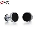 Man fashionable earrings gold black mark earrings stainless steel earrings. 