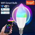 Tuya Smart Bulb Dimmable Five-Way Spiral Candle Bulb Wifi RGB Bulb Remote Control And Voice Control 5W. 