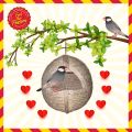 Handcrafted Handwoven Light Weigh Eco-Friendly Jute Nesting House for Java Sparrows - Ideal for Birds Cages.. 