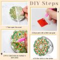 1pc/Set DIY Mandala Diamond Painting Mirror Compact Leather Portable Folding Mirrors for Women Diamond Art Mirror Kit for Adults. 