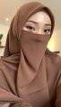 Hijab plus Same Half Niqab patti pair Soft Georgette Chiffon - Stroller - Naqab For Girls and Women. 