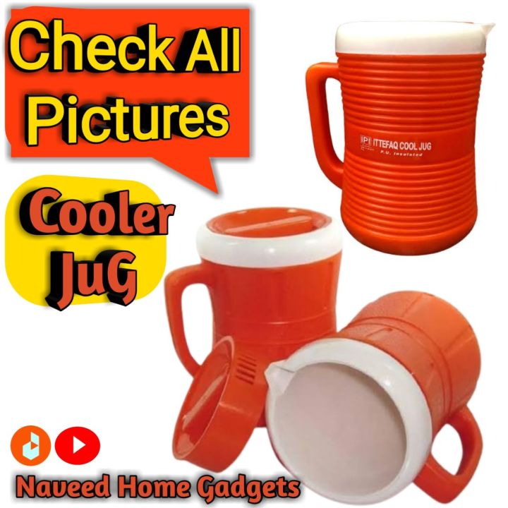 Cooler Jug - Premium Quality Cool Jug Insulated Water Jug 2.0 Litre Orange Water Cooler
