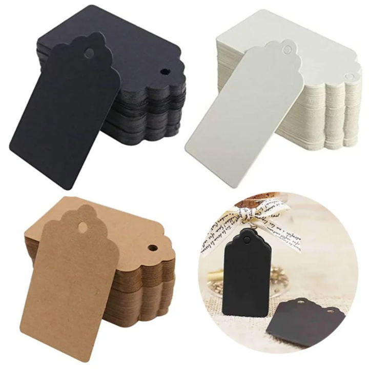 100pcs Kraft Paper Hang Tags with Strings – Handmade with Love Gift ...