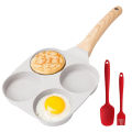 Egg Pan Omelette Pan 4-Cup Nonstick Granite Omelette Skillet Pancake Pan Healthy Egg Cooker Suitable for Gas Stove & Induction. 