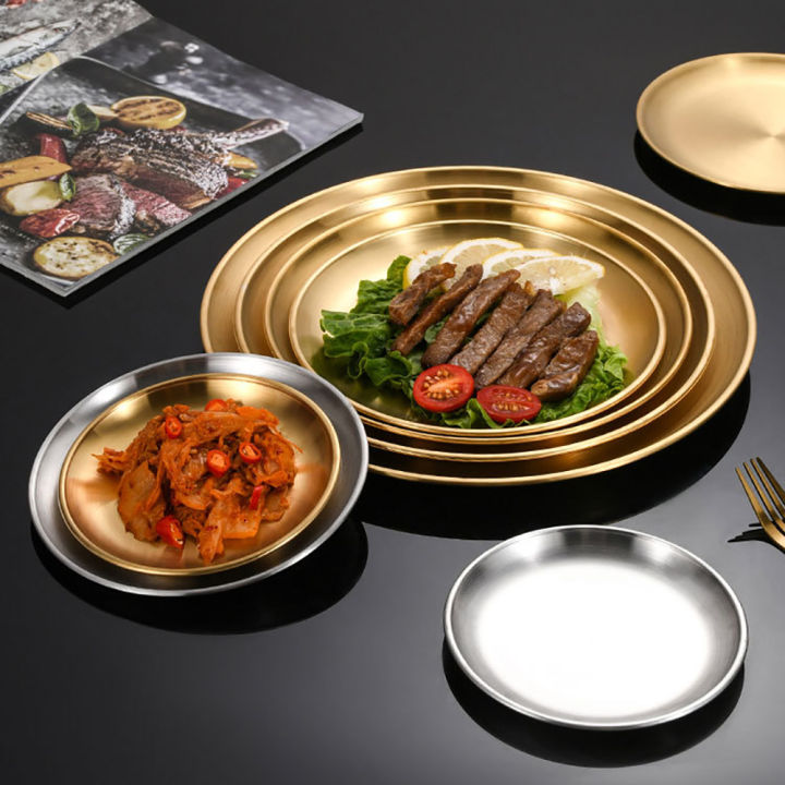 Korean%20Stainless%20Steel%20Disc%20Golden%20Cafe%20Tray%20Fruit%20Plate%20Cake%20Plate%20Bone%20Shallow%20Plate%20Snack%20Kitchen%20Home%20Outdoor%20Dinner%20Plate%20-%20Image%205