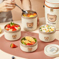 WORTHBUY Portable Insulated Lunch Box 304 Stainless Steel Fruit Salad Food Container Leak-proof Bento Box Microwave Heatable.