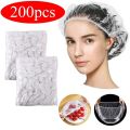 100/200/500/1000 Pcs Disposable Shower Cap for Extension Clear Beauty Hair Hat Shower Cap Elastic Mesh Shape Waterproof Bath Hat.