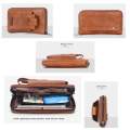 Vintage Solid Color Men's Cell Phone Bag and Wallet - Long PU Leather Wallet with Coin Bag and Money Clip. 