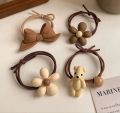 7Pcs Colorful Hair Scrunchies Caramel Colored Bow Bear Beads Flowers Hair Rope Elastic Hair Bands Girls Women Accessories. 