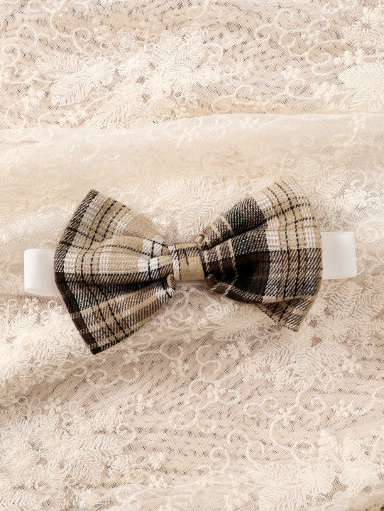 New%20Baby%20Girl%20Spring%20And%20Autumn%20Black%20Checkered%20Fake%20Two-piece%20Big%20Bow%20Headband%20Dress%20For%20Daily%20Outdoor%20Wear%20-%20Image%206