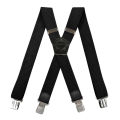 Heavy Duty Suspenders for Men Work Outdoor 3.8cm X-Back 4 Strong Clips Adjustable Elastic Trouser Braces Strap Belt.