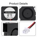 12/24V DC 5015 Blower Fan 50mmx15mm Blower Turbine Turbo Dual Ball Bearing, Cable Brushless Cooling 2PIN for 3D Printer.