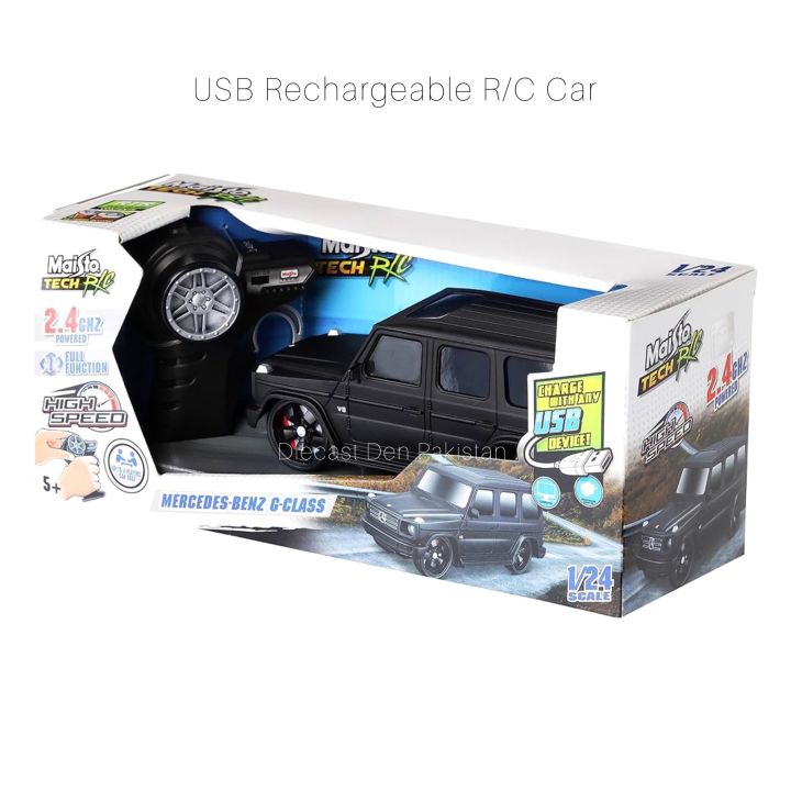 Maisto Tech Mercedes G Wagon Matte Black Usb Rechargeable Remote Control Plastic Body Car