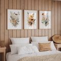 Scandinavian Minimalist Aesthetic Wall Art Neutral Watercolor Wildflowers Plants HD Poster Prints Home Bedroom Living Room Decor. 