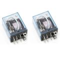 2 Pcs AC 220V Coil 10A 240V 8 PIN Power Relay DPDT Changeover Relay For 10 Ampere Load Duble Line ( Control AC 2250 WATTS or DC 10 Amp ) Original High Quality Plastic Body. 