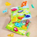 Children's 3D Puzzle Animal Transportation Sea Animal Fruits Early Education Fun DIY Paste Puzzle Toys for Kids . 
