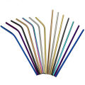 5Pcs Colorful Metal Straws Set Pink Reusable Drinking Straws Rainbow Bent Straight 304 Stainless Steel Straw with Clean Brush.