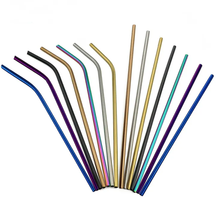 5Pcs%20Colorful%20Metal%20Straws%20Set%20Pink%20Reusable%20Drinking%20Straws%20Rainbow%20Bent%20Straight%20304%20Stainless%20Steel%20Straw%20with%20Clean%20Brush%20-%20Image%202