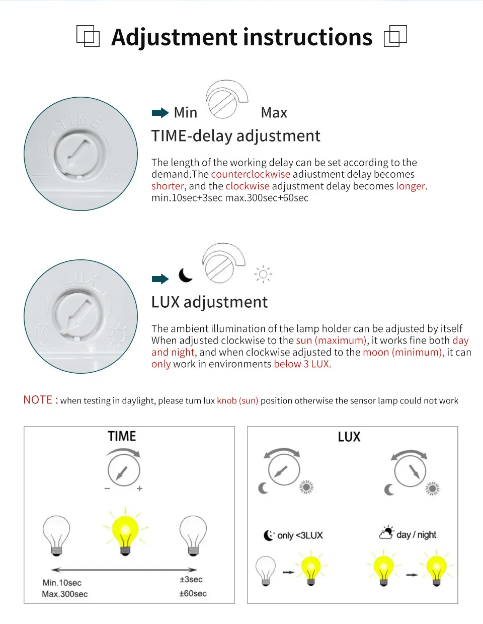 Smart E27 PIR Motion Sensor Light Switch - Close Up