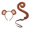 Animals Cosplay Costume Sets Monkey Ears Headband Plush Tail for Halloween. 