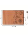 1PC Creative Treasure Map Retro Pencil Case Leather Large Capacity Roll Pencil Bag Embossed Buckle Simple Stationery Box Roll Po. 