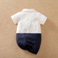 Handsome Jumpsuit Spring and Autumn Baby Boys Suits Cotton Onesie Newborn Toddler Short Sleeve 0-18 months Gentleman Tie Outfit. 