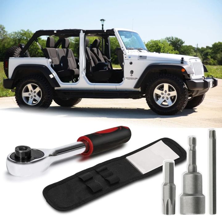 Car Door Removal Tool Kit for Wrangler JK JL Gladiator (2007–2024) T40 T50 Torx Set for Hard Top Removal, Quick Summer Door Off