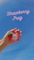 crochet handmade Strawberry frog keychain plushie. 