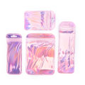 50pcs/Packs Resealable Holographic Bags Cute Eyelash Packaging Bags For Lip Gloss Lash Foil Small Ziplock Bags. 