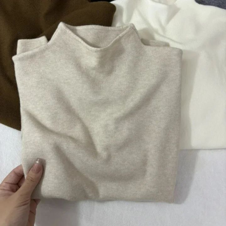 2026%20Solid%20Sweater%20Women%20Half%20Turtleneck%20Knitted%20Pullovers%20Harajuku%20Korean%20Soft%20Warm%20Knitwear%20Autumn%20Winter%20Fashion%20Slim%20Jumpers%20-%20Image%204