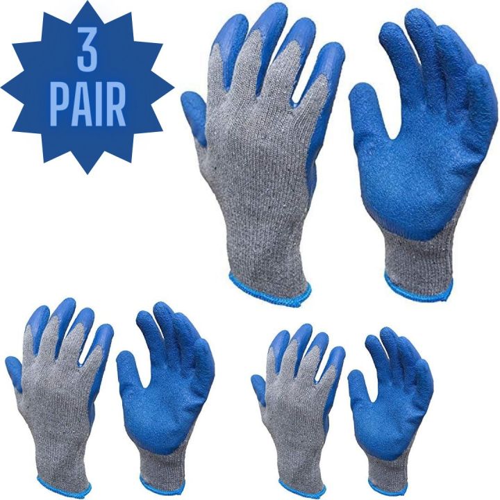 3 Pair Heavy Duty Working Hand Gloves, All Time All Work Protect Your Hand Safely