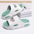 Men Thick Sole Summer Beach Slides Bathroom Anti Slip Slipper Soft Sandals Simplicity Ultra Light Letter Shoes Men Slippers. 