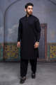 Cotton suit full jet black Men unstitched suit. 
