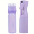 2-Pack Plastic Refillable Continuous Spray Bottles with Root Comb Applicator - Fine Mist Sprayer for Hairstyling Hair Dye Bottle. 