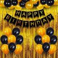Happy Birthday Theme Set Complete: 1 Birthday Banner, 1 Back Curtain, 30 Balloons - Ideal Birthday Accessories for Girls and Boys, Perfect Birthday Party Items and Home Decorations!. 