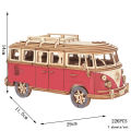 Retro Wooden 3D Car Puzzle Bus Model Suv Thunder DIY Assembly Building Kit Eco-Friendly Toy for Children Kids Home Room Decor. 