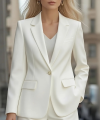 Autumn long-sleeved solid colour cardigan one-button small suit jacket for women. 