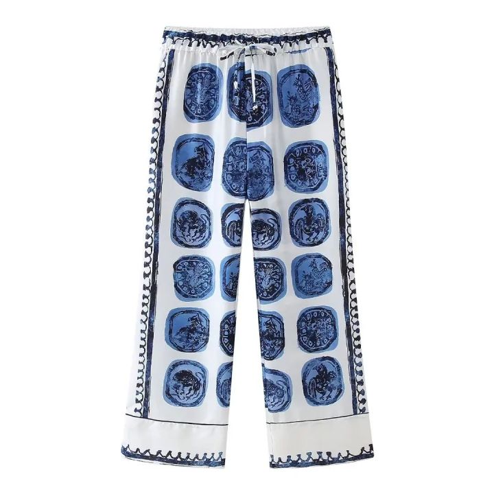 KONDALA%20Vintage%20Casual%20Print%20Women%20Suit%20Single%20Breasted%20V%20Neck%20Shirts+Loose%20Wide%20Leg%20Long%20Pants%20Fashion%202024%20Autumn%20Women%20Sets%20-%20Image%207