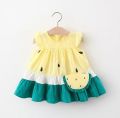 Watermelon theme dress with baby playing bag for girls. 