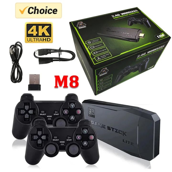Wireless Stick Controller Video Game Sticks M8 Console 2.4G Dual Wireless Controller Game Stick ...