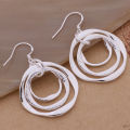 Production charm women lady Valentine's gift  silver color circles earringscharm Women free shipping  jewelry. 