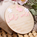 Ylsteed Newborn Photo Prop Wooden Hello World Rabbit Flower Newborn Wooden Hanging prop Cute Birth Board Baby Announcement-HD. 