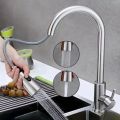 Kitchen Sink Mixer Faucet Pull Out Sprayer tap Single Handle Chrome Brass Brushed tap Multi Spray Pattern Water Spray Multi-Function Spray Head,. 