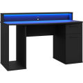 Warrior Gaming Desk Gaming Desk Computer Desk Workstation For Large PC Gaming Desk Or Home Office Desk Perfect Black Desk With Drawers & Storage. 
