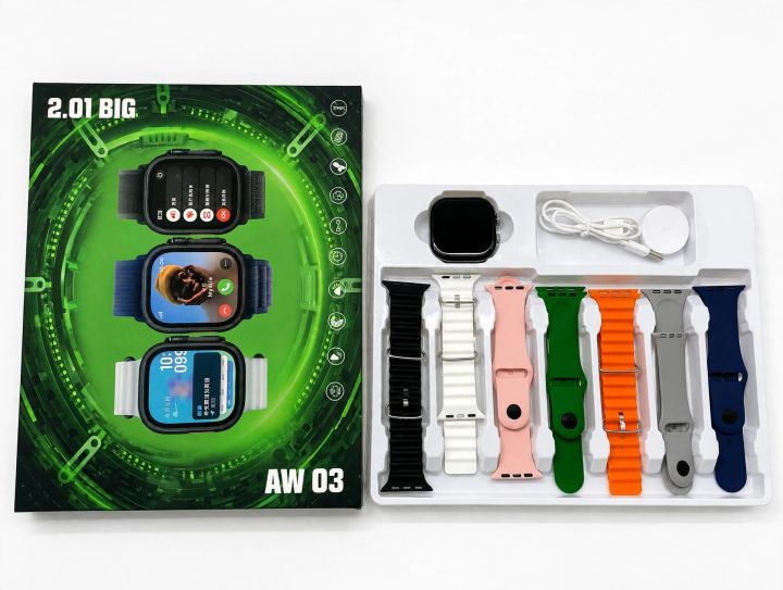 AW03%20Smart%20Watch%207%20in%201%20Straps%202.01%20Big%20Display%20Wireless%20Charging%20+%207%20Silicon%20Straps%20For%20Boys%20Girls%20-%20Image%204