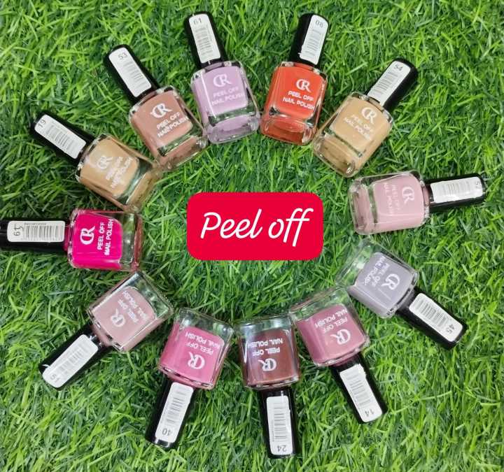 Cr Nail polish peel off good quality nude setting 12 pcs deal Daraz.pk