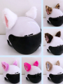 2-Pack Faux Fur Cat Ears Helmet Accessories, Detachable Plush Kitty Ears, Fits Motorcycle/Electric Bike/Ski Helmet, Cute Decor f.