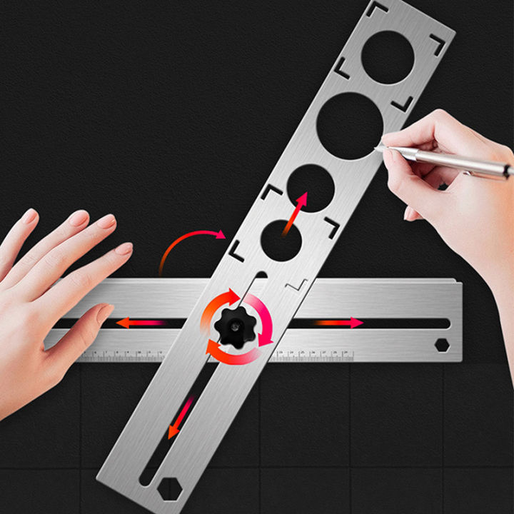 Adjustable Tile Locator To Wall Marking Position Ruler Ceramic Hole ...