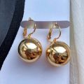 Huitan Simple Metallic Style Drop Earrings for Women Versatile Fashion Smooth Ball-Shape Pendant Jewelry Accessories for Female. 